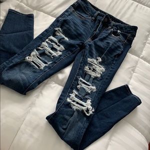 american eagle distressed jeggings